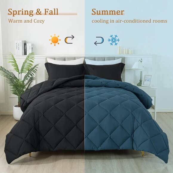 Queen Size Comforter Black  Set - Picture 5 of 9